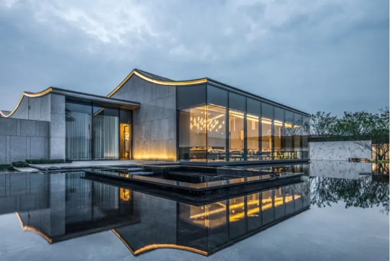 High-End Garden Waterscapes ၏လျှို့ဝှက်ချက်- Beata Ceramics ၏ Pure Black & Black Gold Sand Landscape Tiles ၏လျှောက်လွှာ